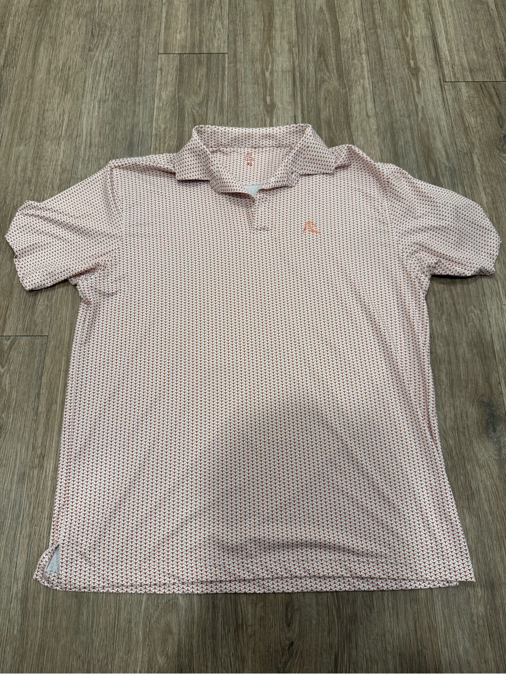 Rhoback Light Pink Geometric Print Polo